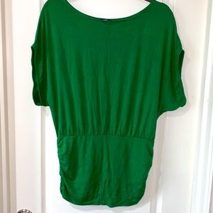 Express Green Top with ruched waist.